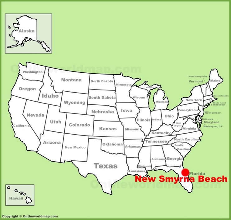 New Smyrna Beach location on the U.S. Map