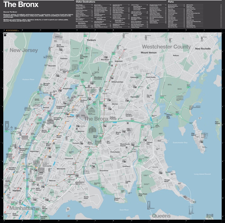 Bronx tourist map