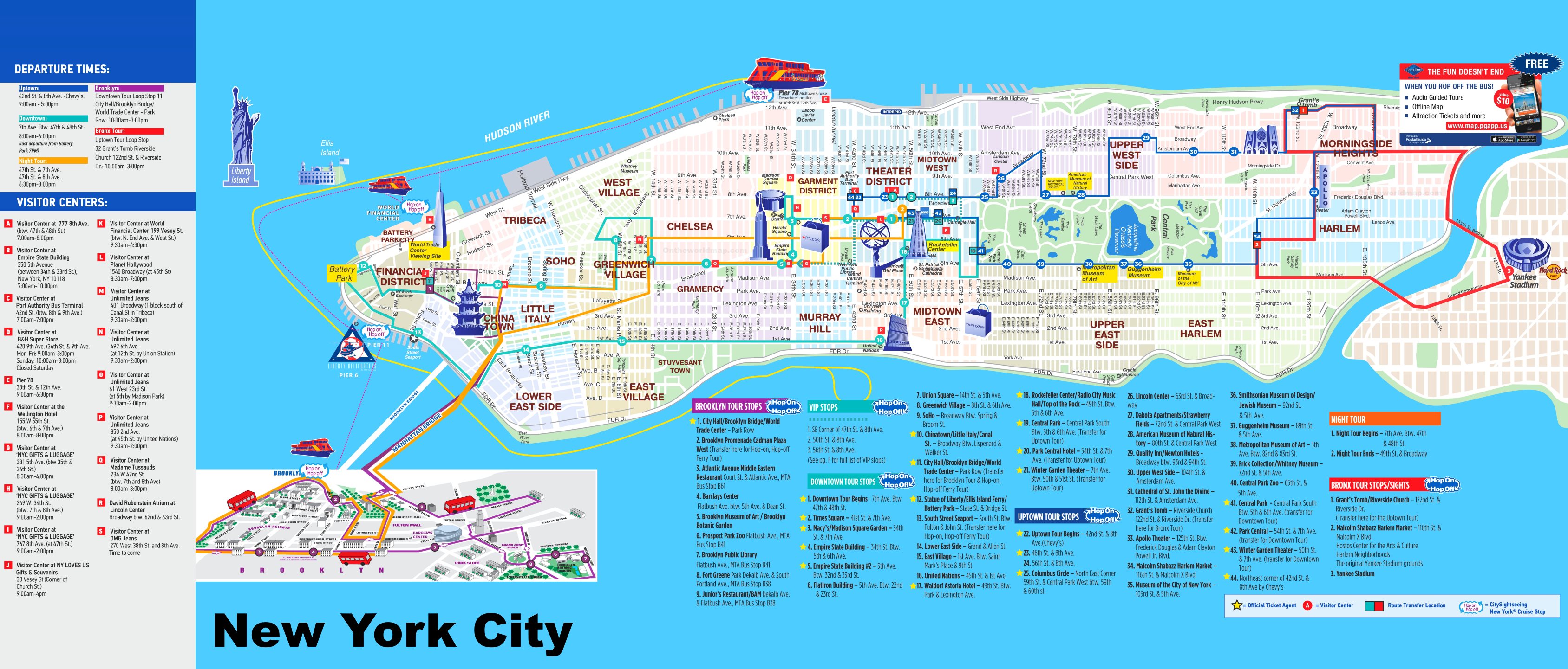 New York Map For Tourists Map