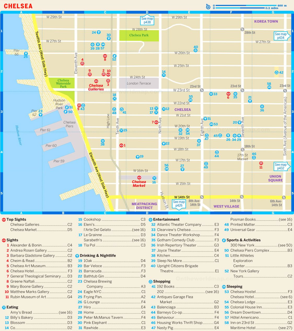 Map Of Chelsea Manhattan New York City