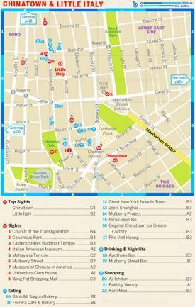 Map of Chinatown and Little Italy