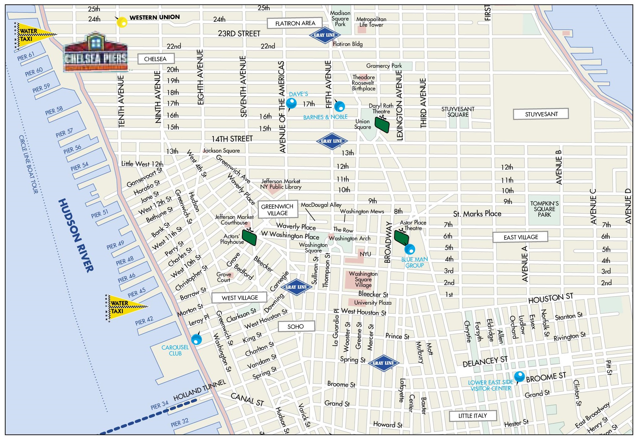 Map Of Greenwich Village Chelsea Soho And Little Italy
