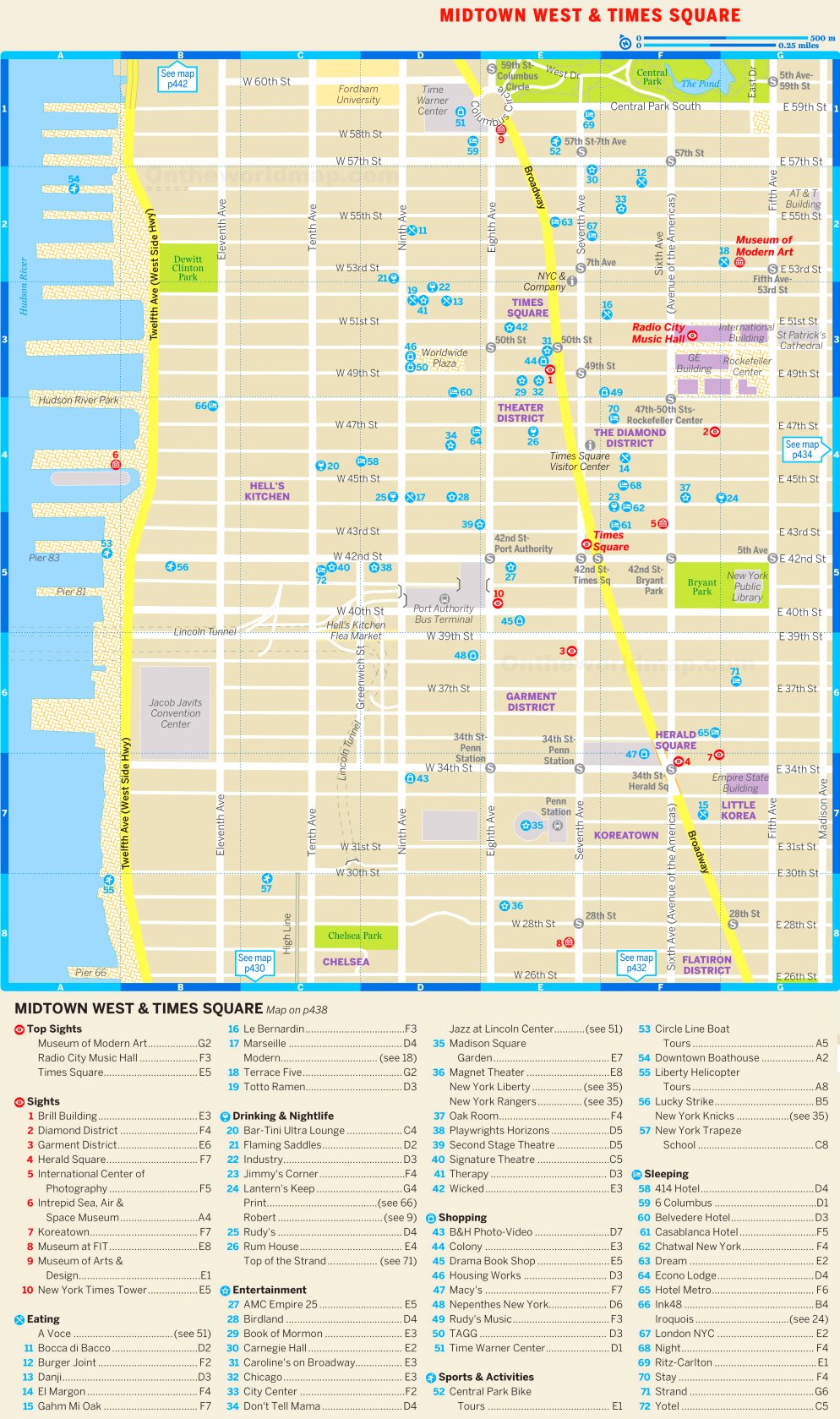 Map Of Midtown West And Times Square
