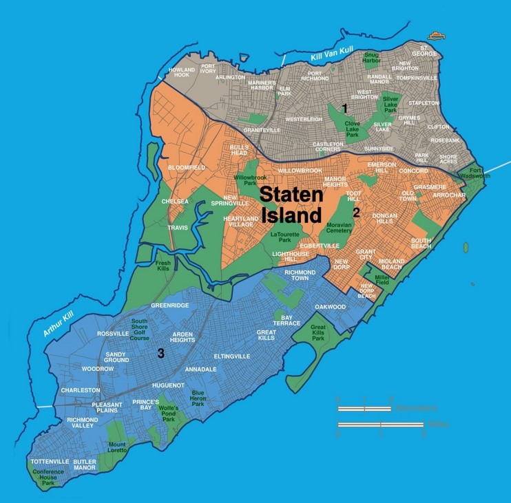 Map of Staten Island neighborhoods