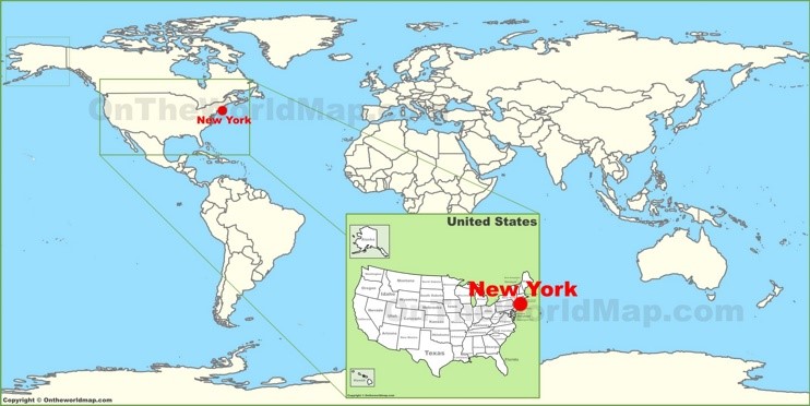 New York City on the World Map