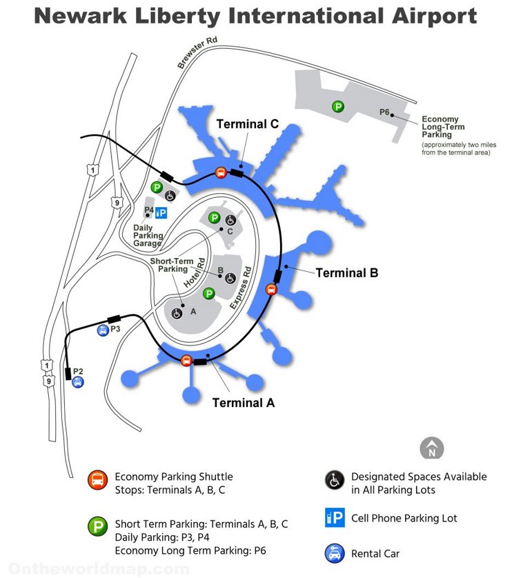 Newark airport overview map
