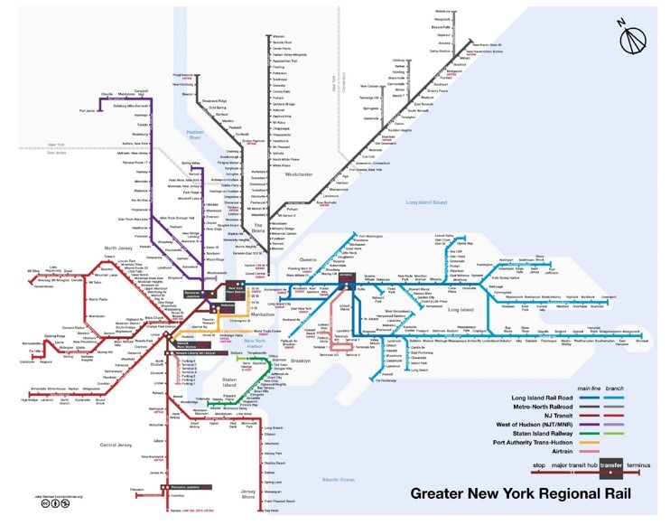New York City rail map
