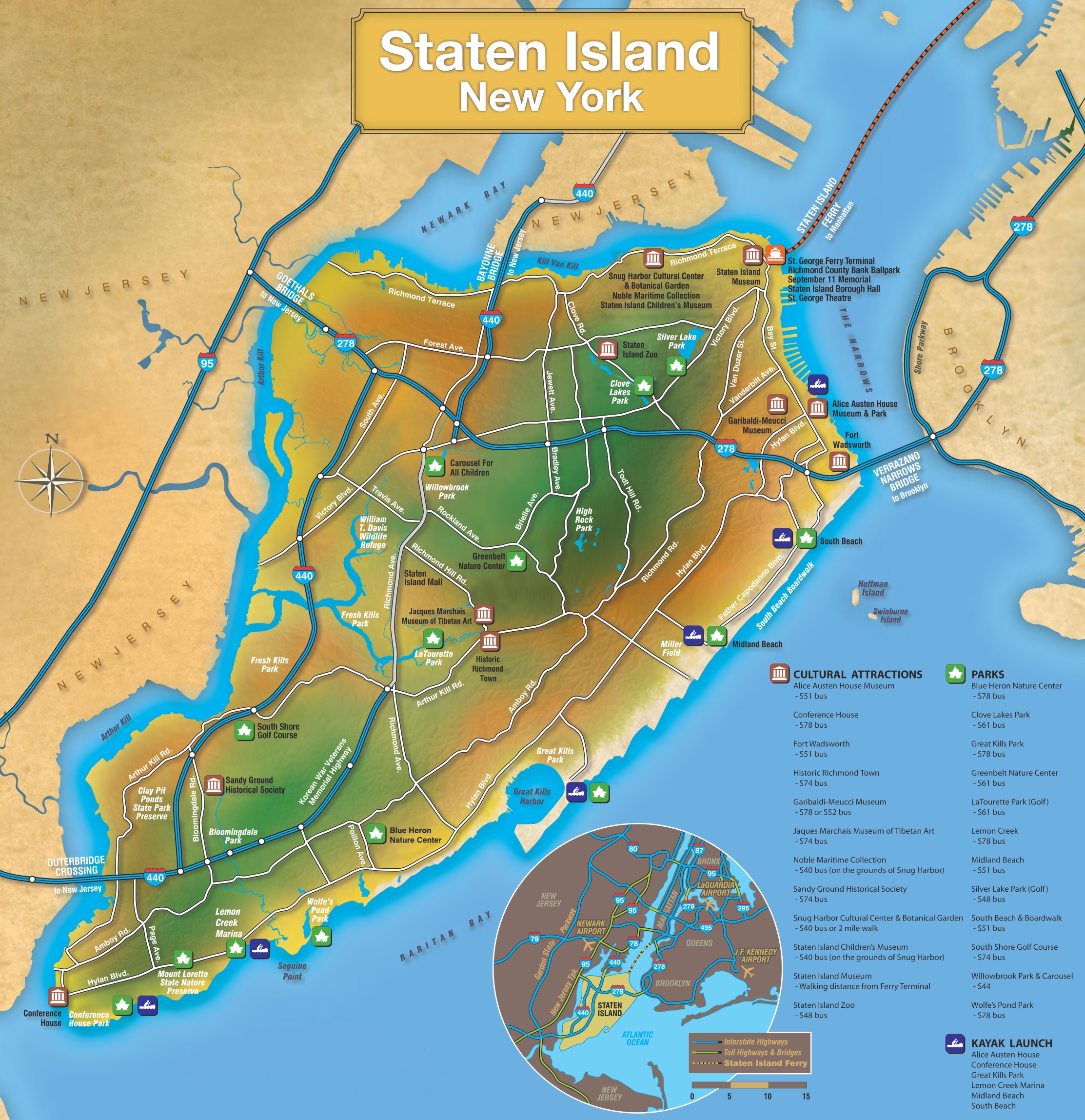 Staten Island tourist map