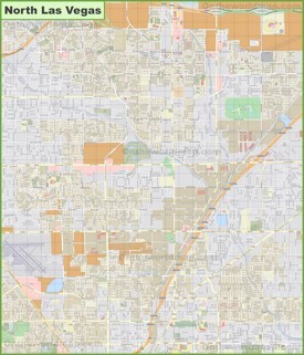 Large detailed map of North Las Vegas