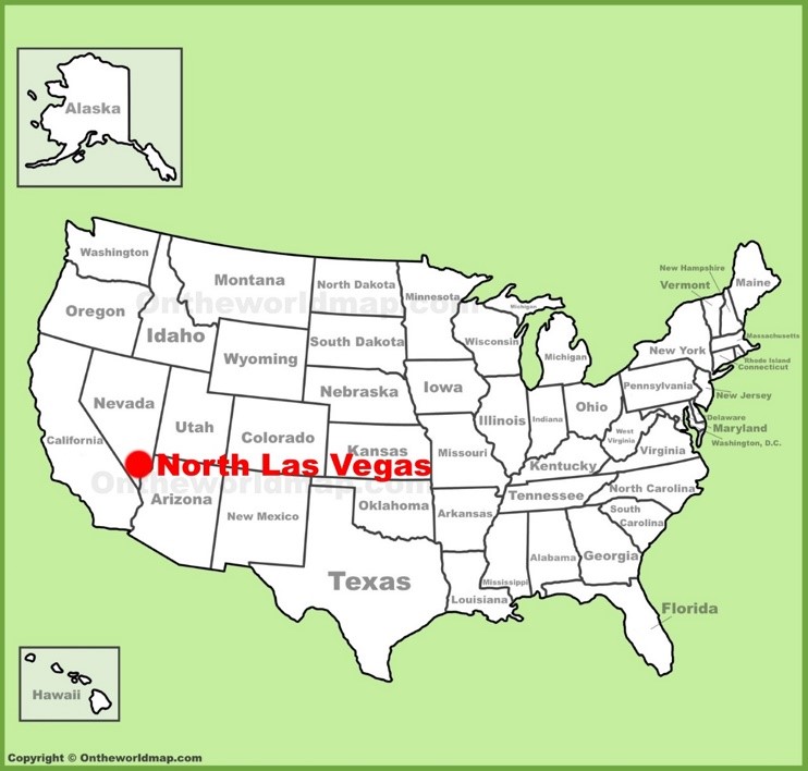 North Las Vegas location on the U.S. Map