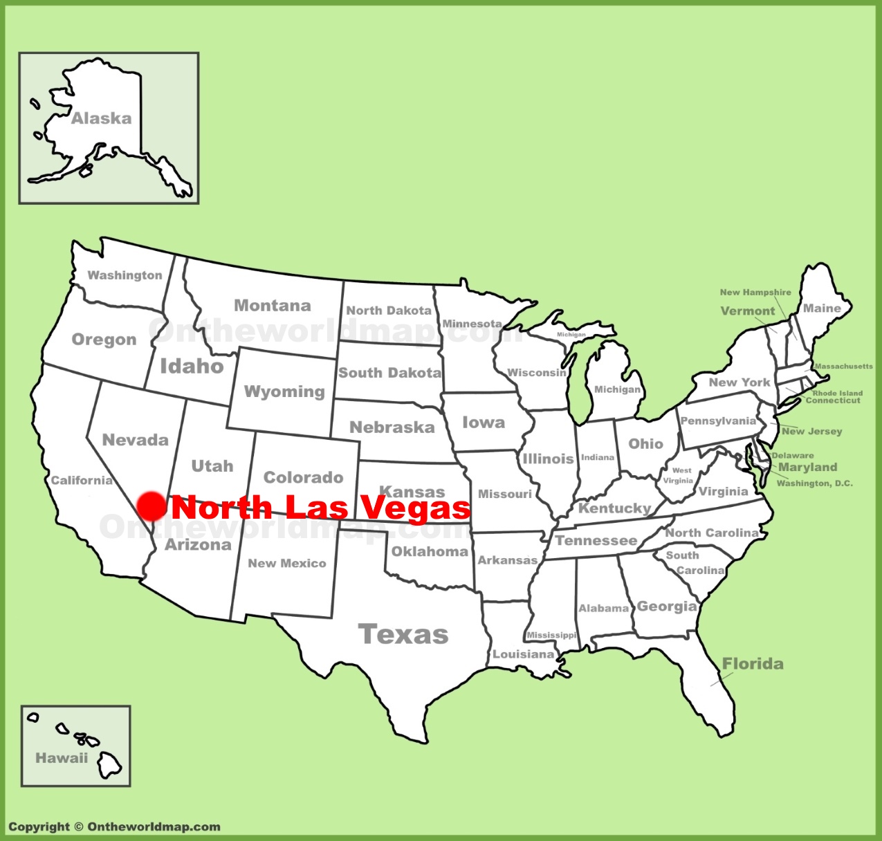 North Las Vegas Location On The U S Map