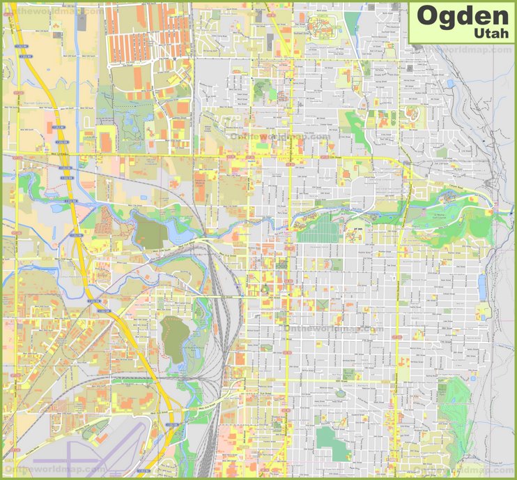 Large detailed map of Ogden