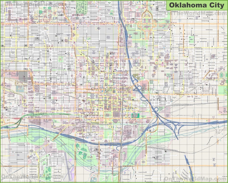 Large Detailed Map Of Oklahoma City