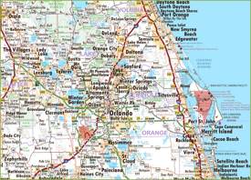 Map of Surroundings of Orlando