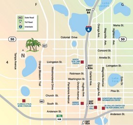 Orlando downtown tourist map