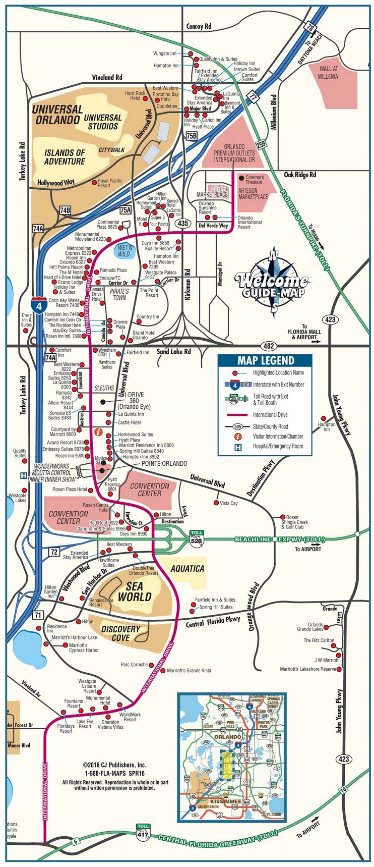 Orlando International Drive tourist map