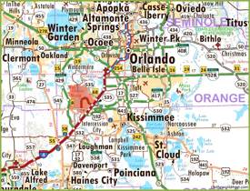 Orlando-Kissimmee Area Map