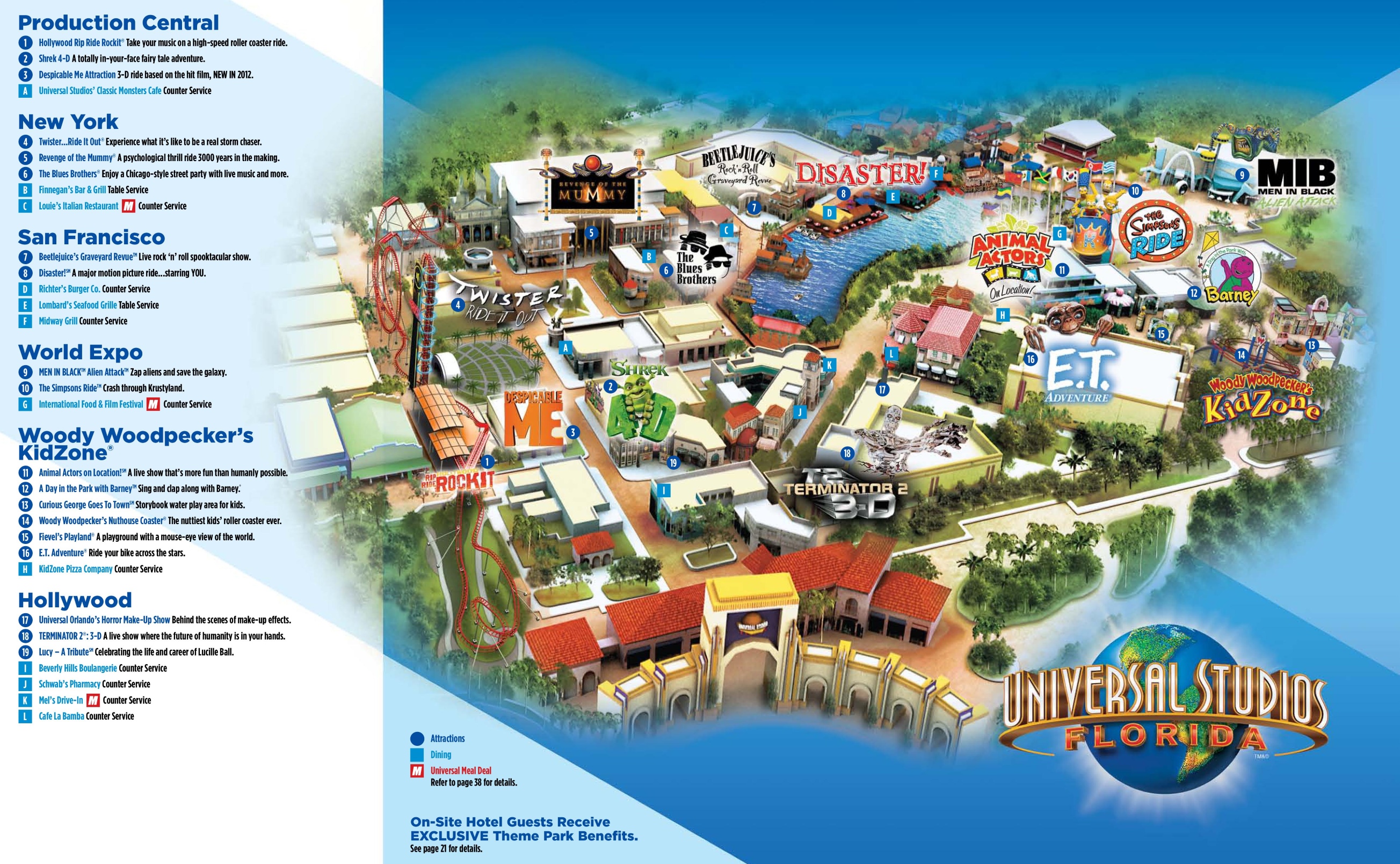 Orlando Universal Studios Florida Map