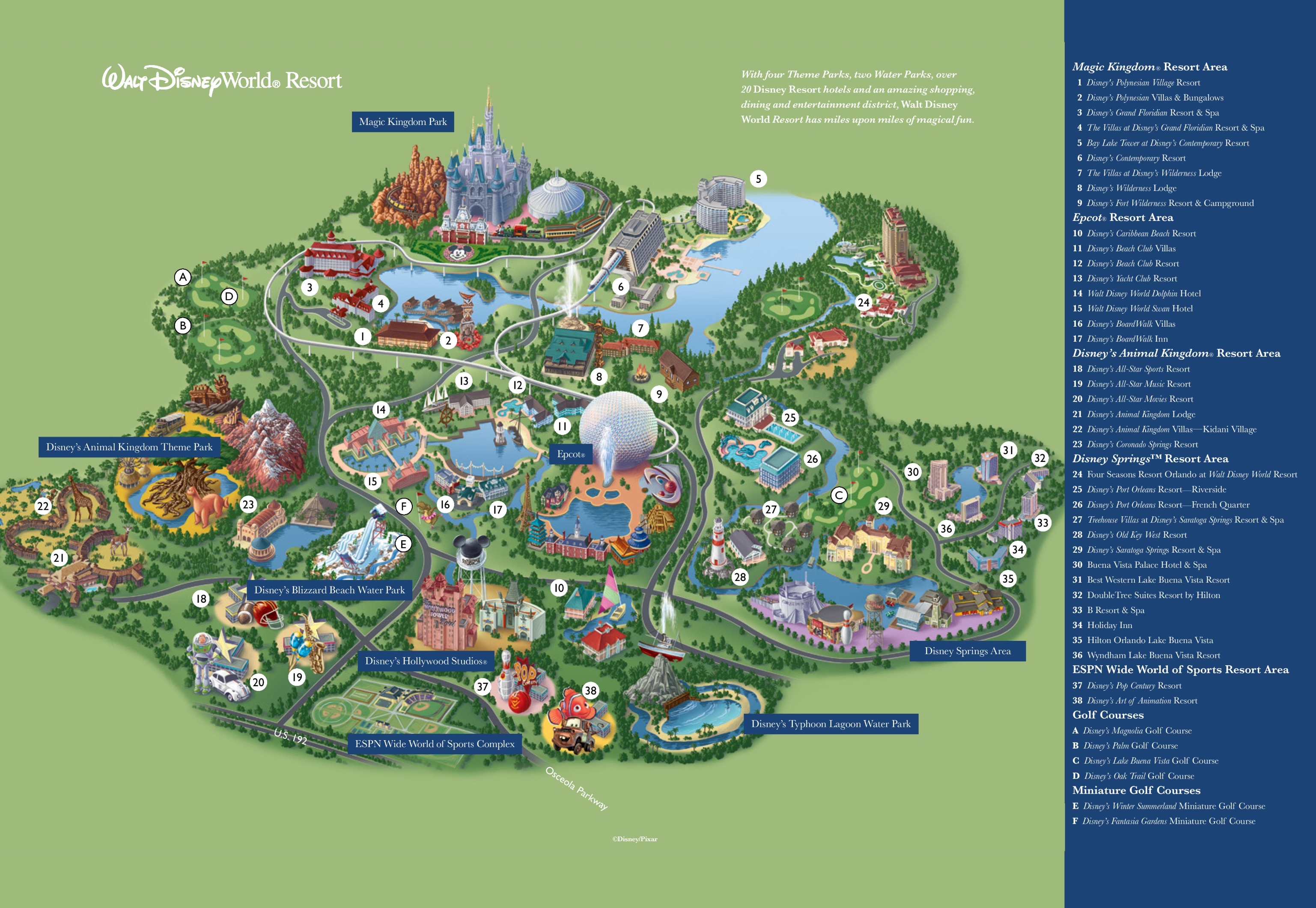 Orlando Walt Disney World Resort map