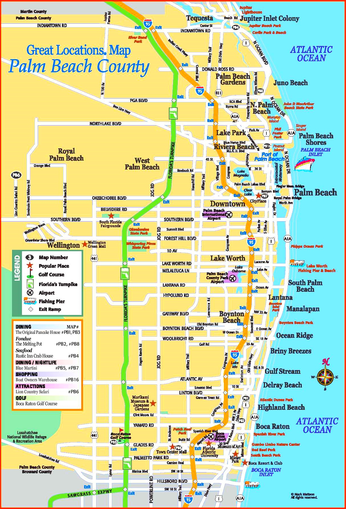 Palm Beach county tourist map photo image pic