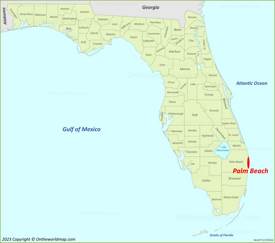 Palm Beach Location On The Florida Map
