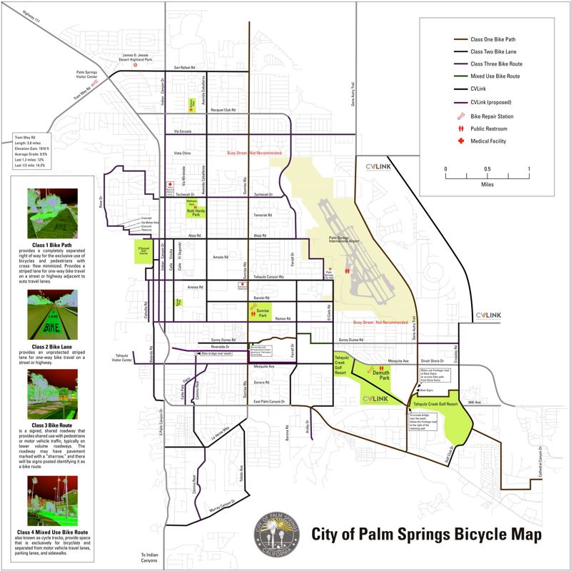 Palm Springs Bicycle Map