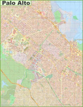Large detailed map of Palo Alto