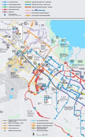 Palo Alto transport map