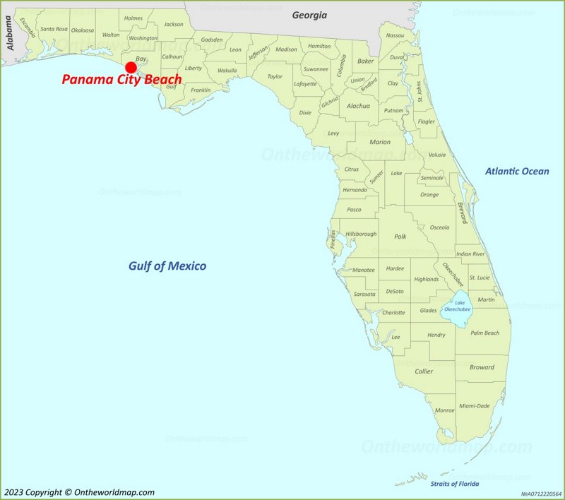 Panama City Beach Location On The Florida Map