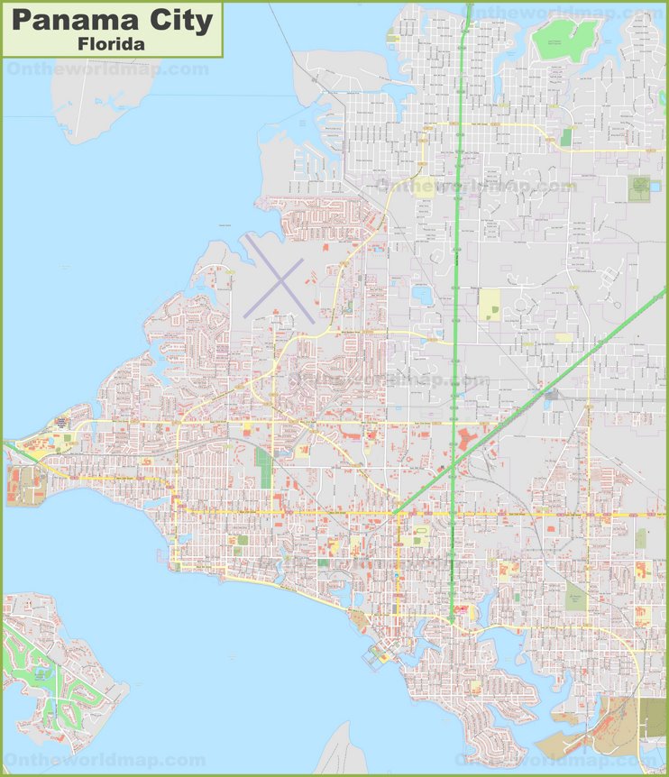 Large detailed map of Panama City