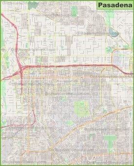 Large detailed map of Pasadena