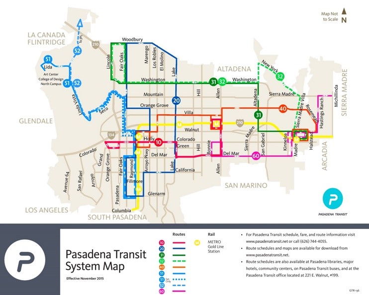 Pasadena transport map