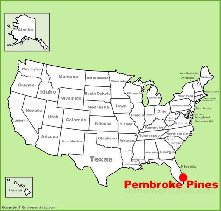 Pembroke Pines location on the U.S. Map
