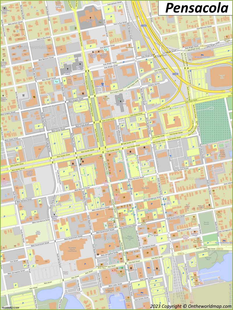 Downtown Pensacola Map