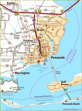 Pensacola Area Road Map