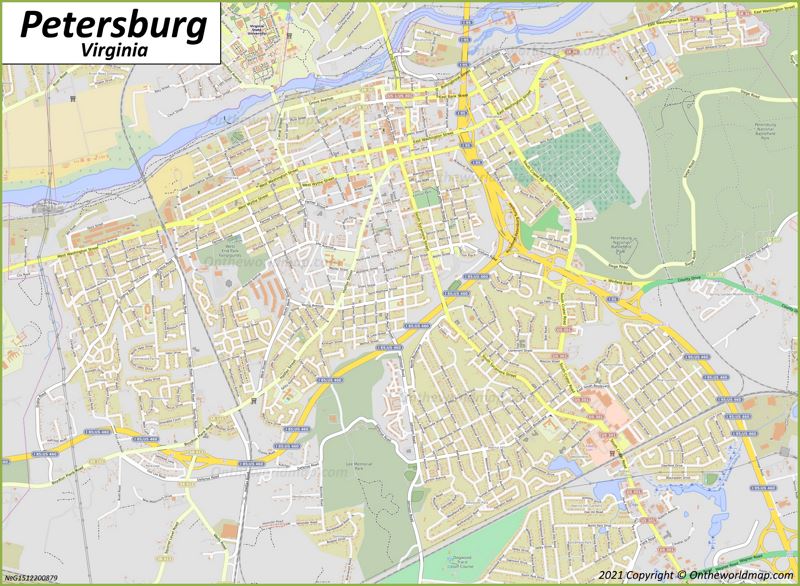 Map of Petersburg VA