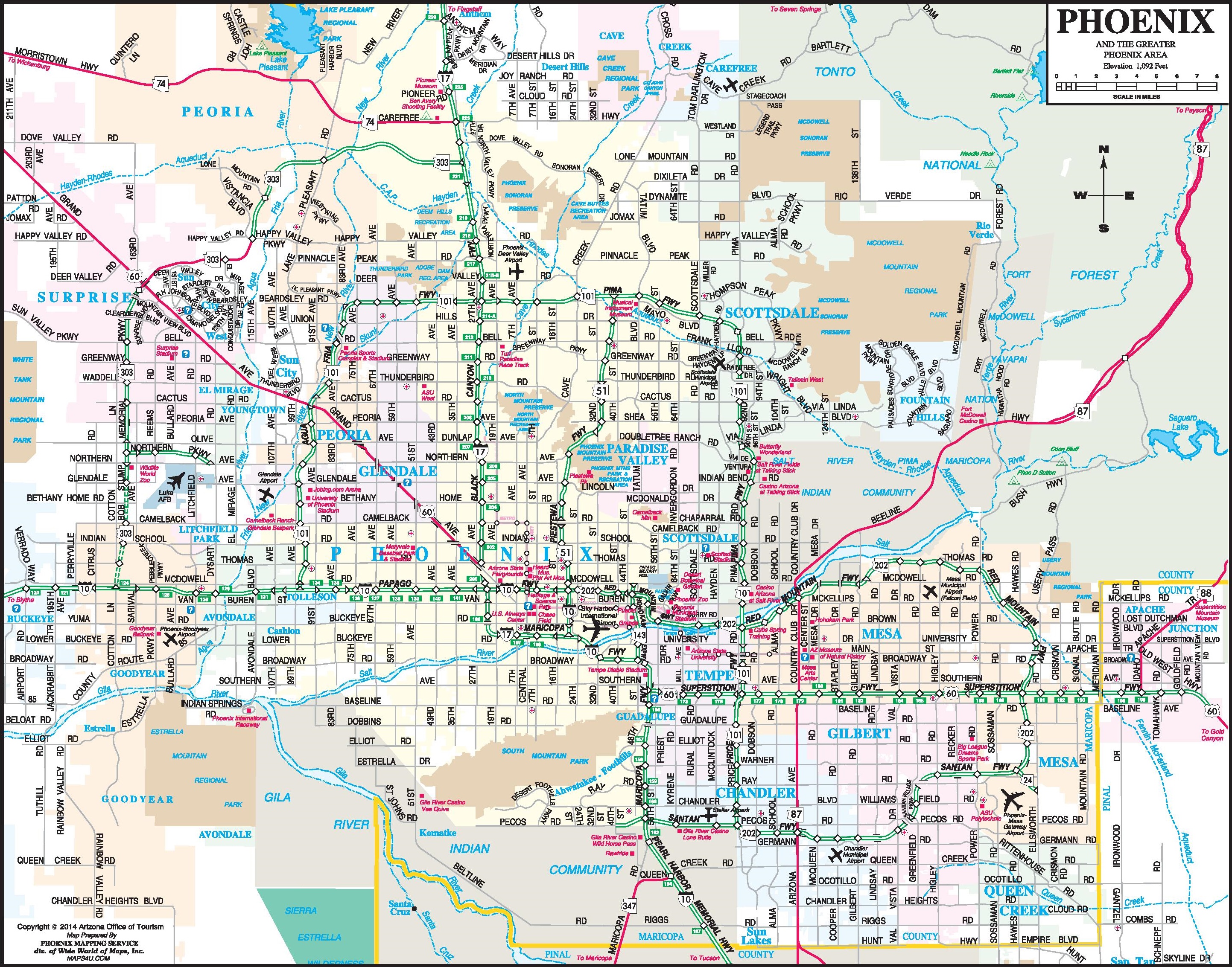 Phoenix area map