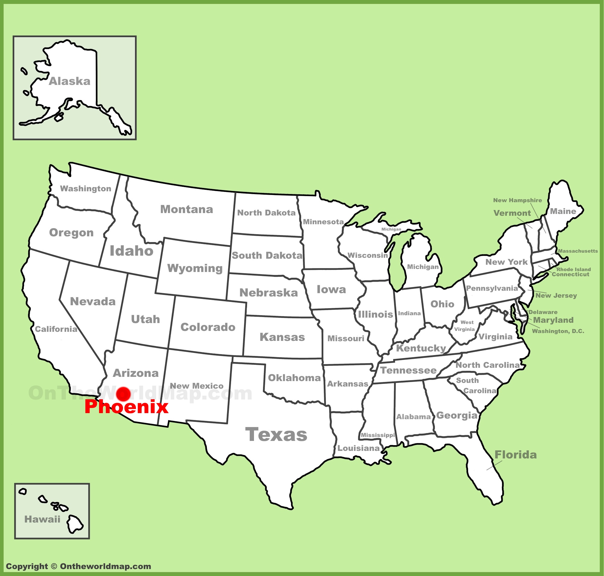 Phoenix Location On The U S Map