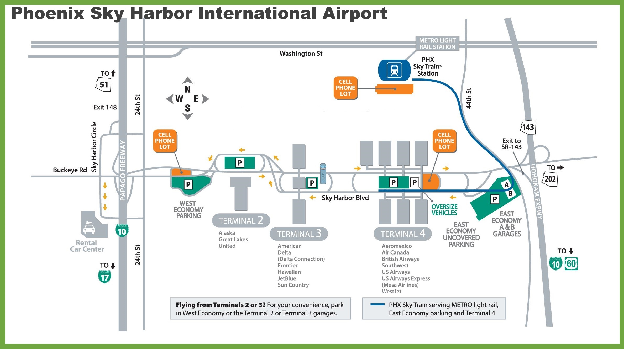 Phoenix Sky Harbor International Airport Map