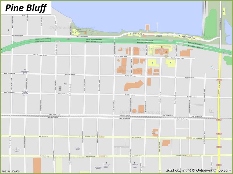 Pine Bluff Downtown Map