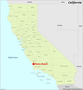Pismo Beach Location On The California Map
