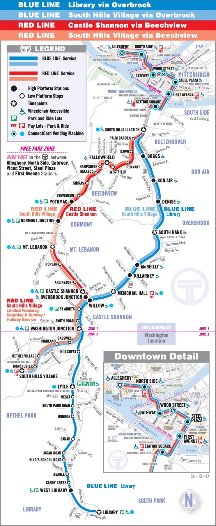 Pittsburgh light rail map
