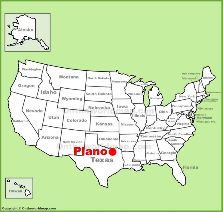 Plano location on the U.S. Map 