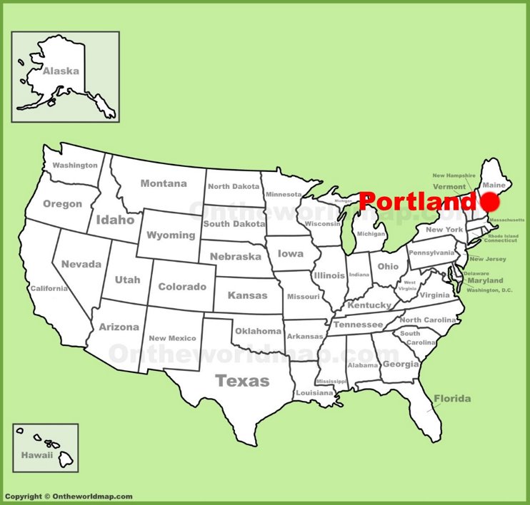 Portland (Maine) location on the U.S. Map