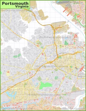Large detailed map of Portsmouth