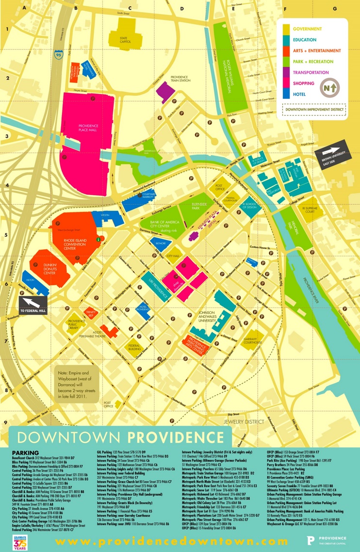 Providence tourist map