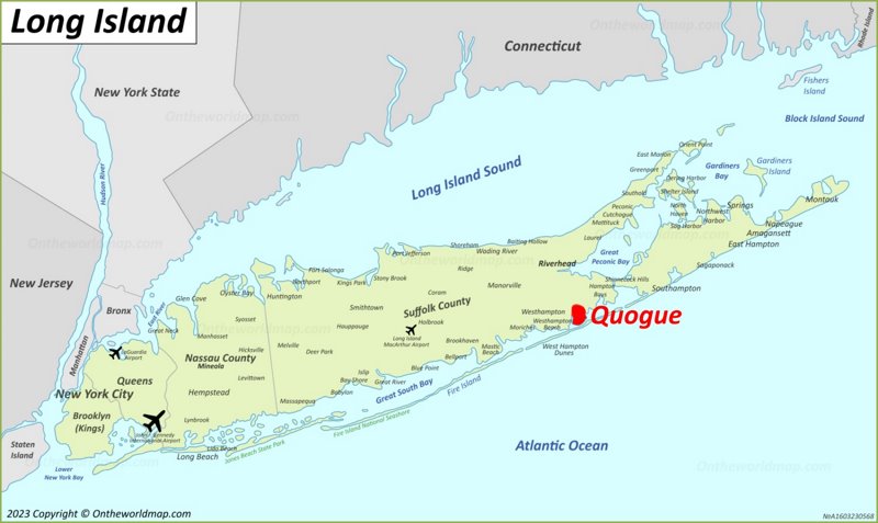 Quogue Location On The Long Island Map