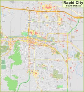 Large detailed map of Rapid City