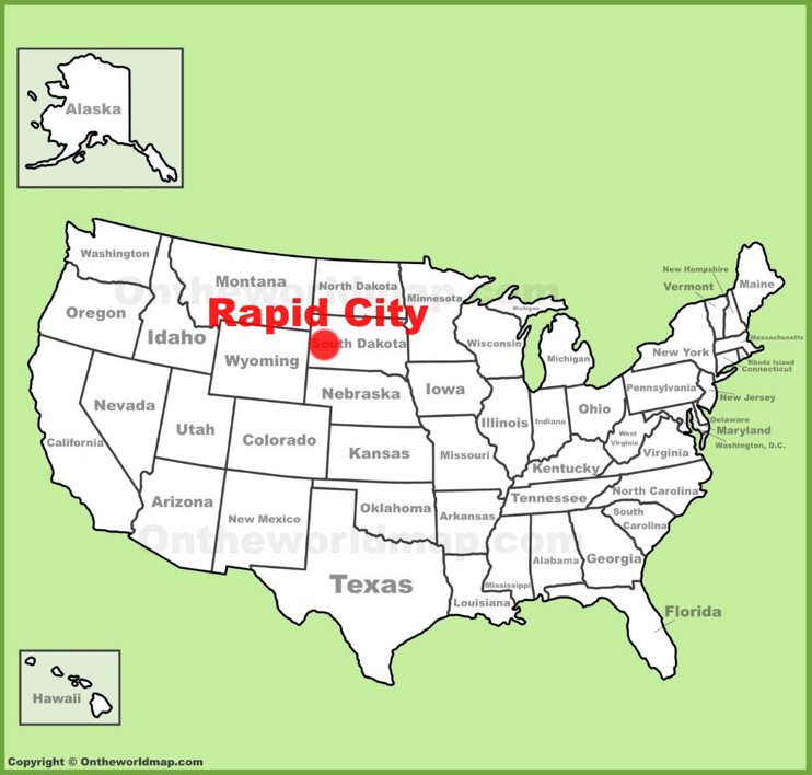 Rapid City location on the U.S. Map