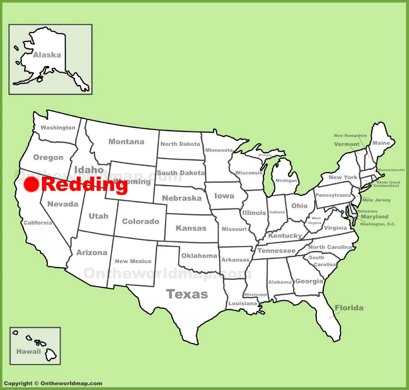 Redding Location Map
